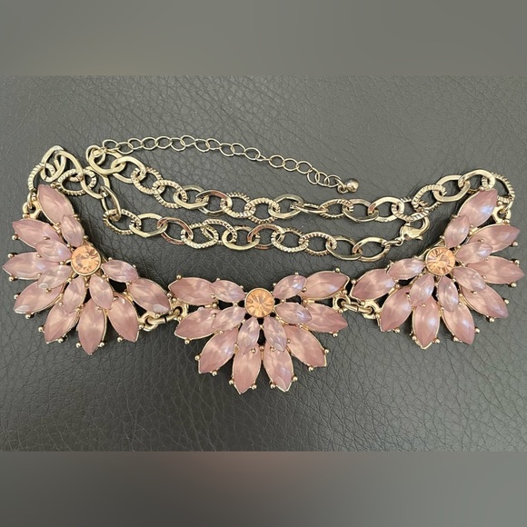 Pink and Gold Statement Necklace - Picture 3 of 5